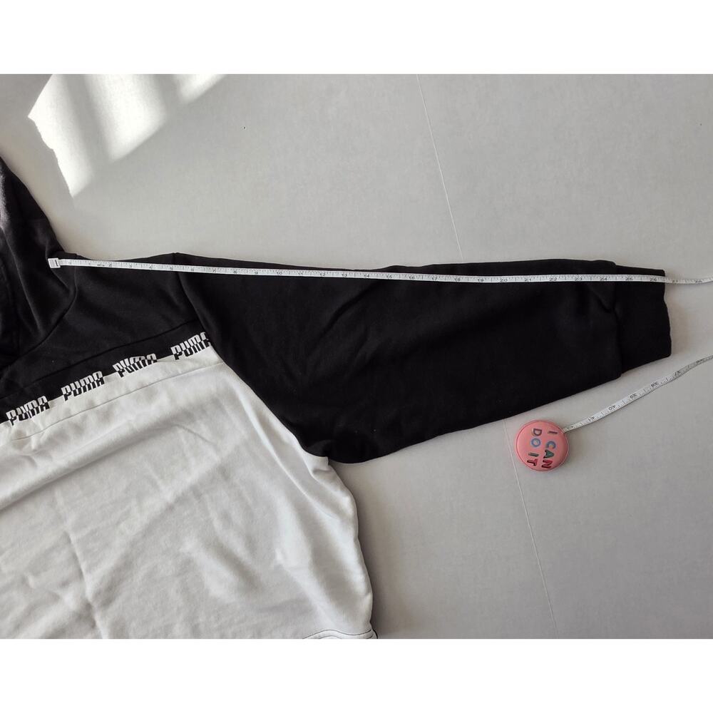 Puma Black/White Amplified Cropped Logo Hoodie 3xl - Picture 8 of 8